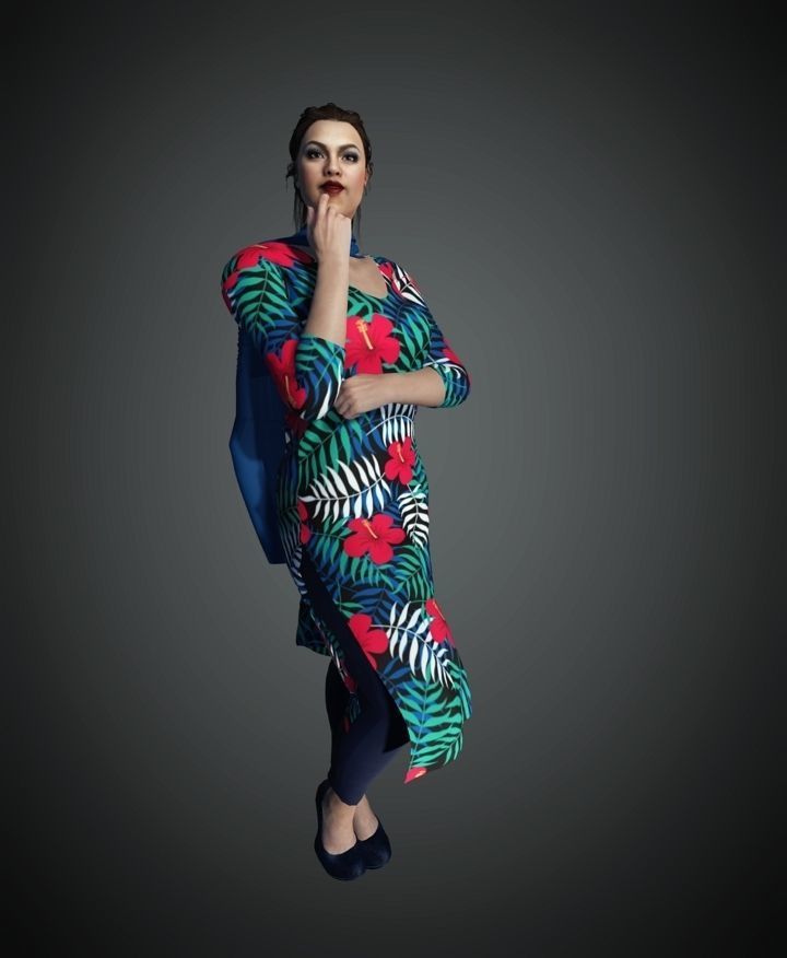 Asian Stylish lady 3D model_1