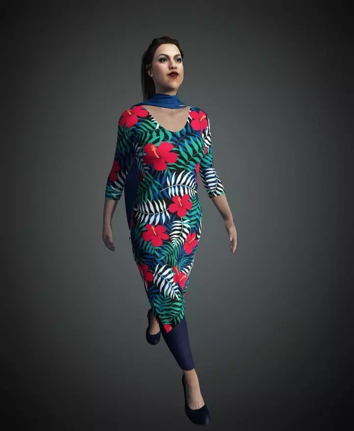 Asian Stylish lady 3D model_0