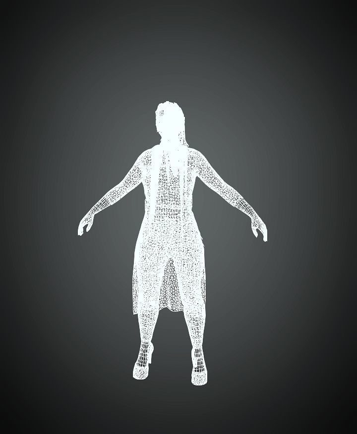 Asian Stylish lady 3D model_4