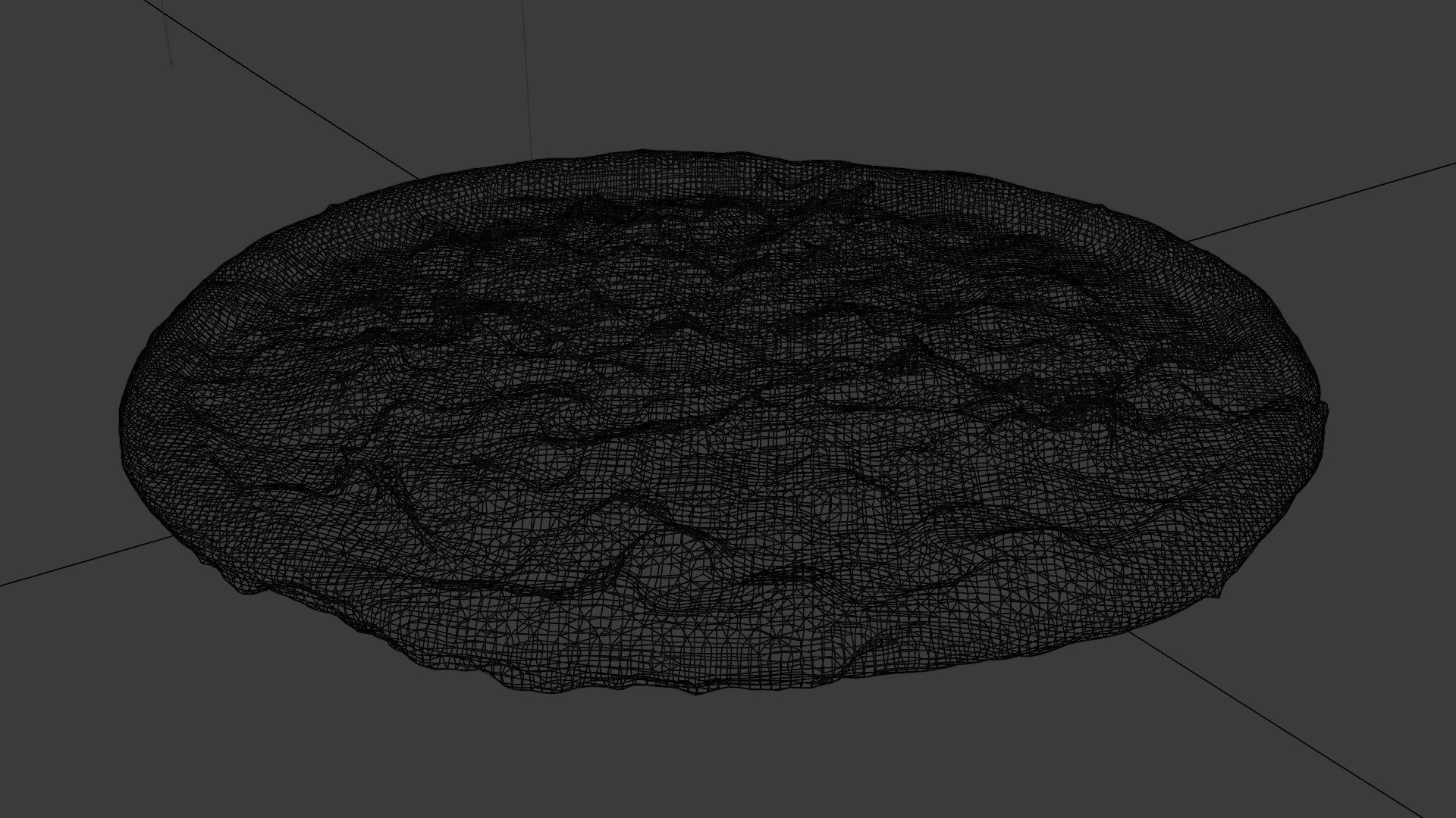 Pizza with tomatoes salamy and meat 3D model_3