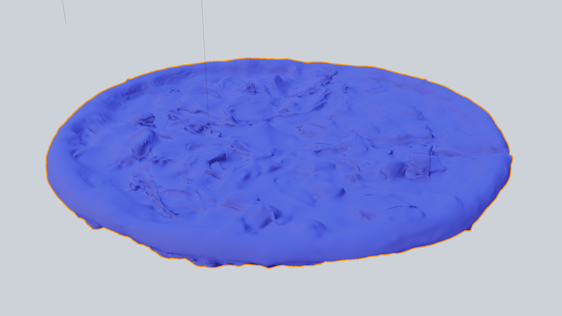 Pizza with tomatoes salamy and meat 3D model_4