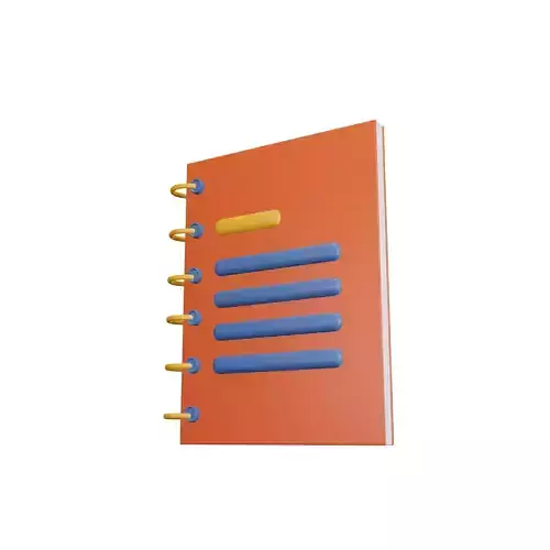 Binder 3D Model orange notebook