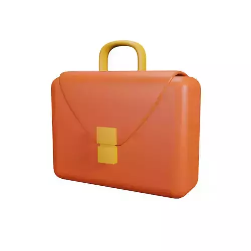 Briefcase 3D Model orange
