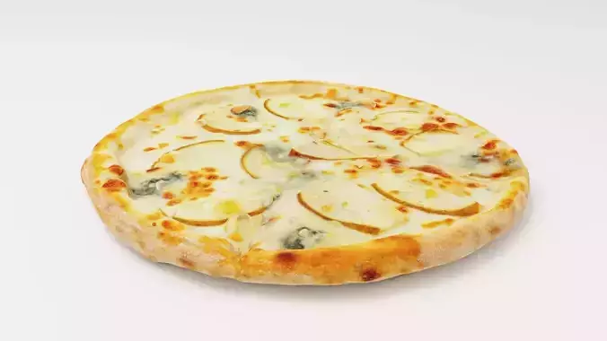 Pizza with pears and Italian Gorgonzola cheese