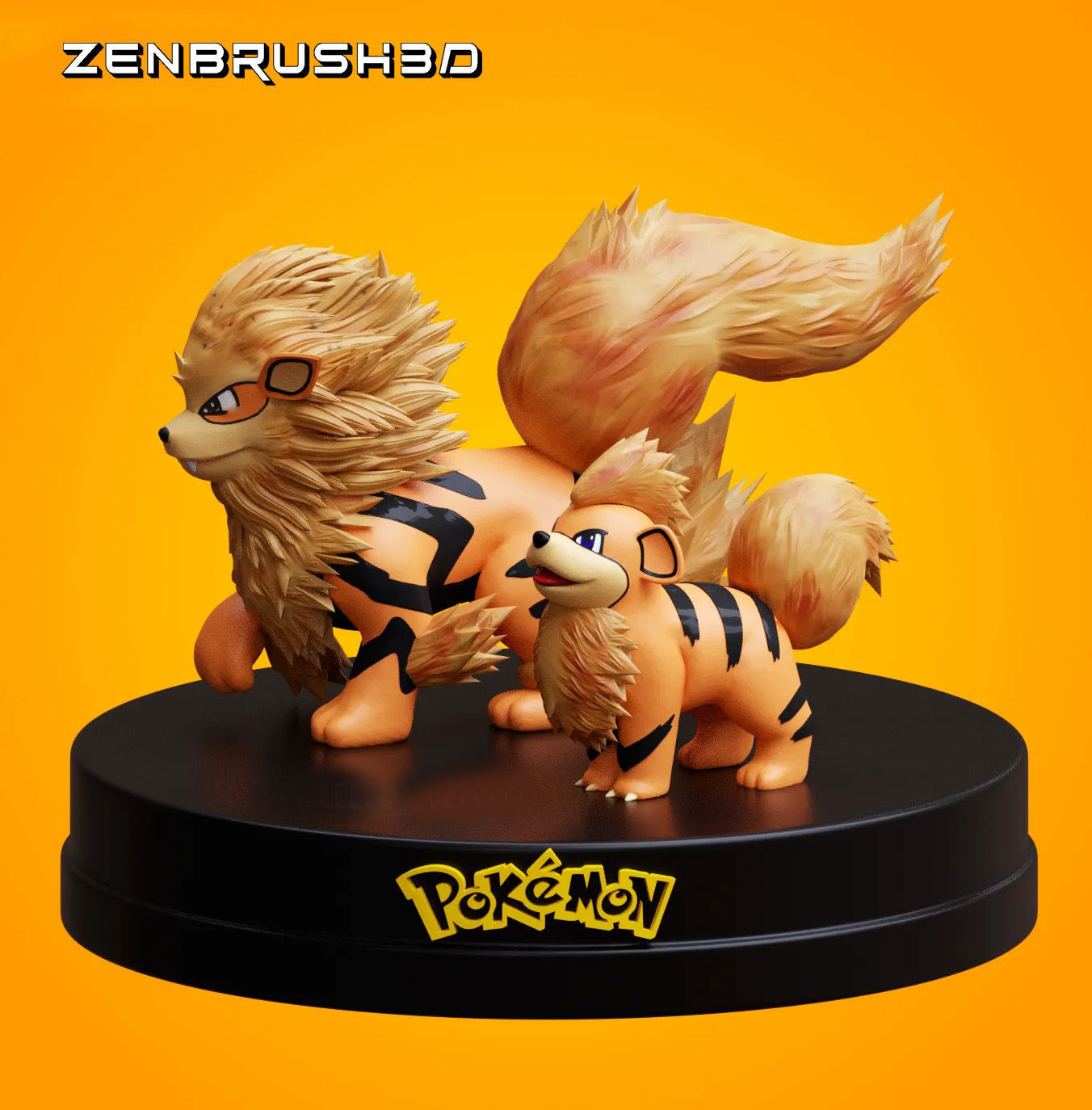  GROWLITHE ARCANINE  POKEMON  3D print model_1