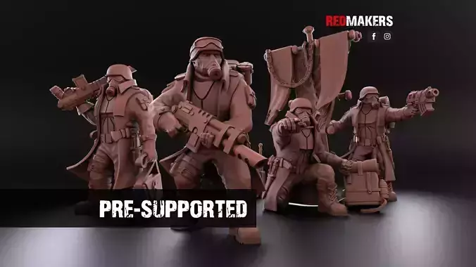 Steel Guard - Command Squad of the Imperial Force 3D print model