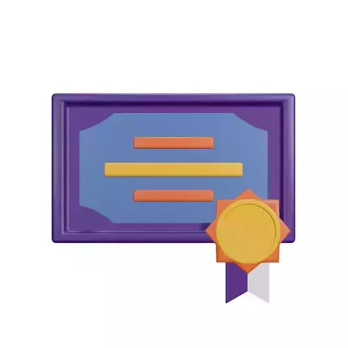 Diploma 3D Model award certificate Low-poly 3D model