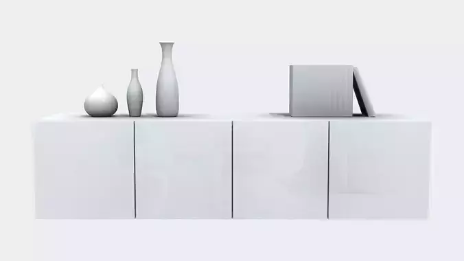 Modern White Wall Hanging Press Decor Low-poly 3D model