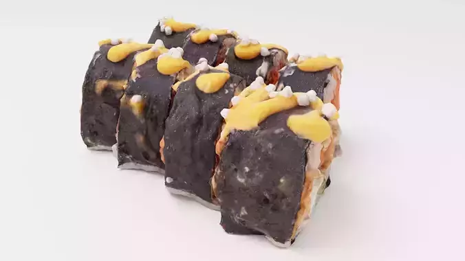 Kimchi Roll set with salmon tuna 3D model