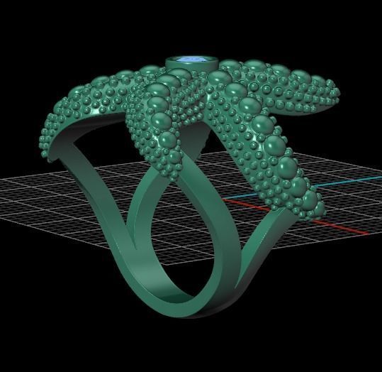 starfish ring 3D print model_20