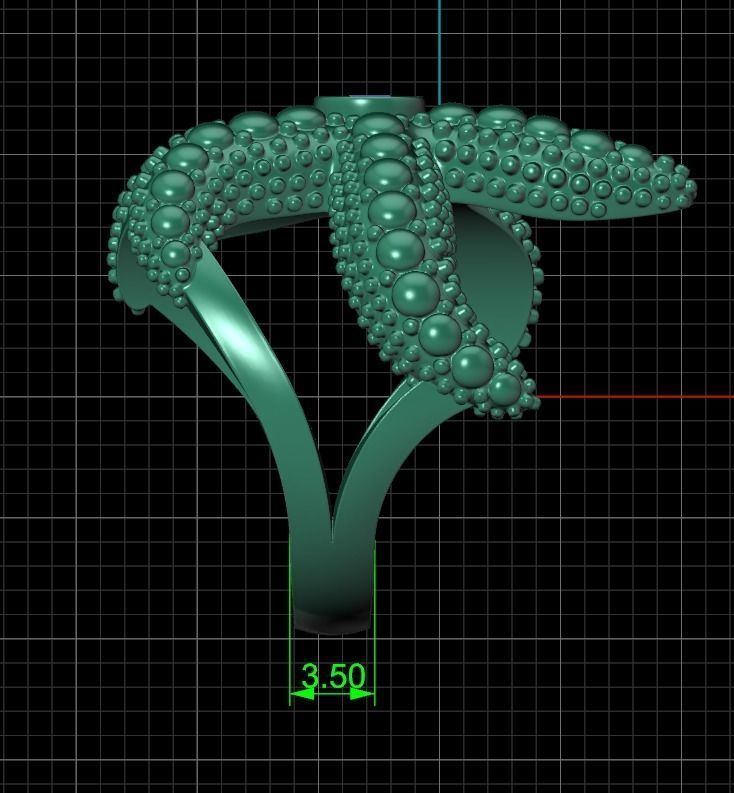 starfish ring 3D print model_19