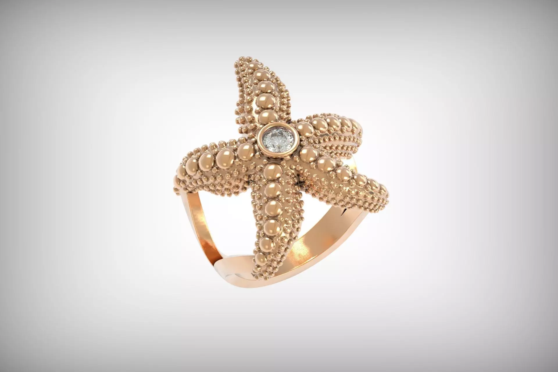 starfish ring 3D print model_0