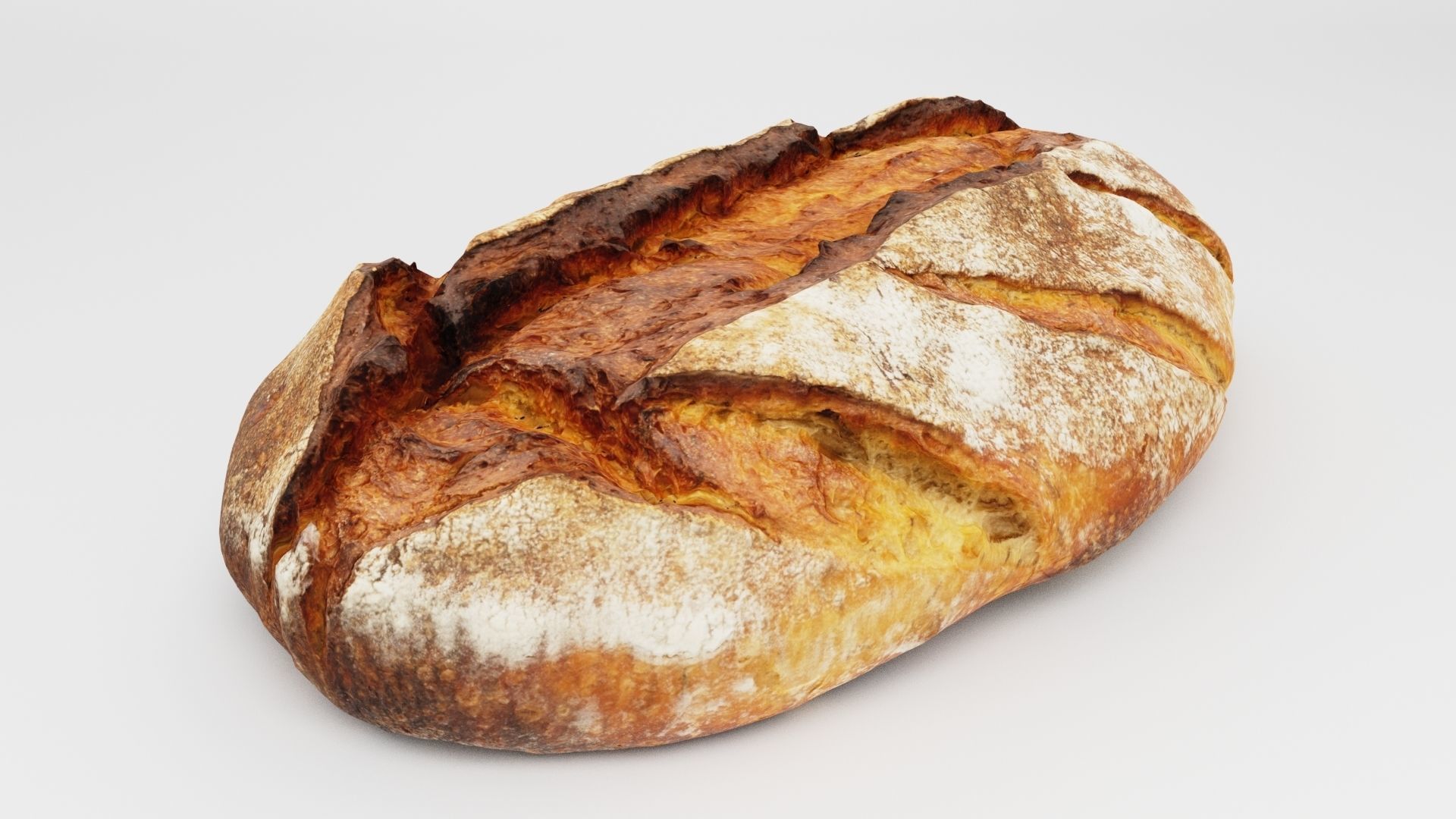 Large bread bun 3D model_1