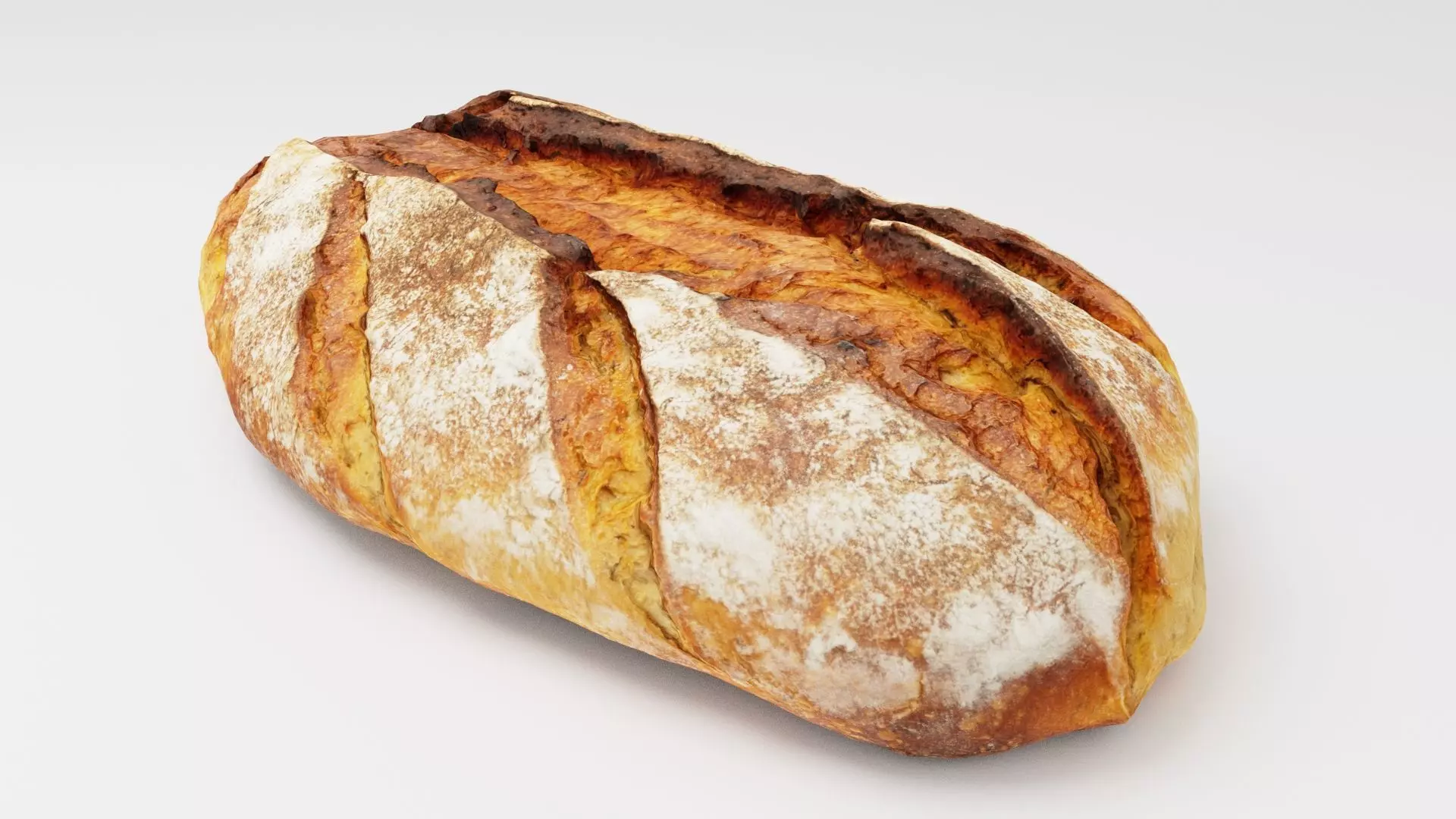 Large bread bun 3D model_0