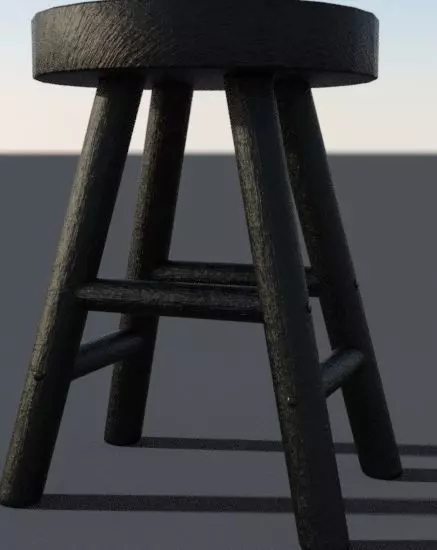 Stool medieval decor Low-poly 3D model