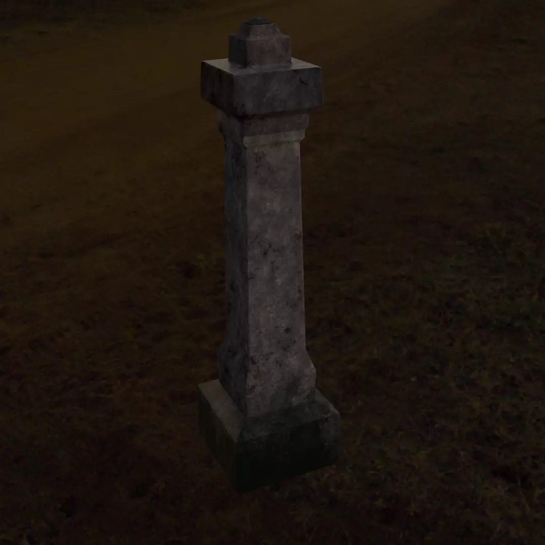 Grave column - blend Low-poly 3D model_0