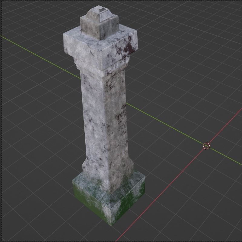 Grave column - blend Low-poly 3D model_4