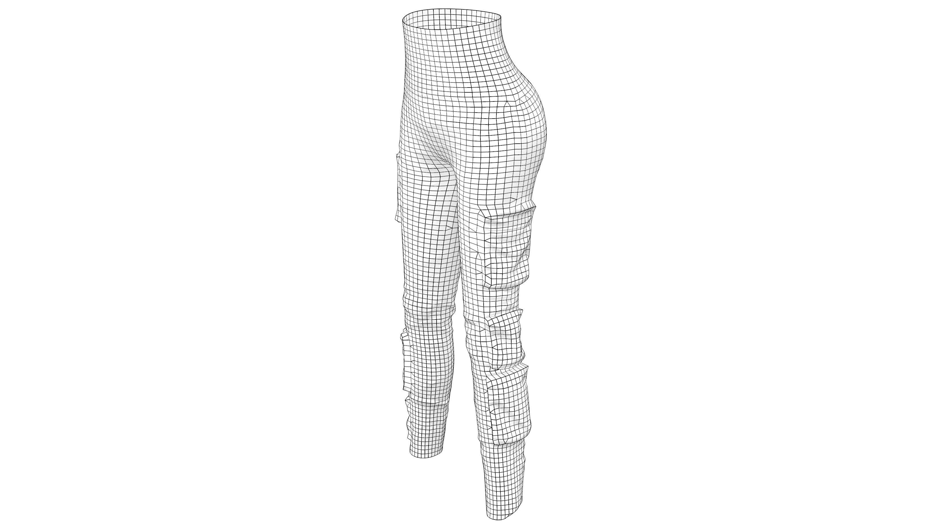 Future Pocket Pants Low-poly 3D model_7