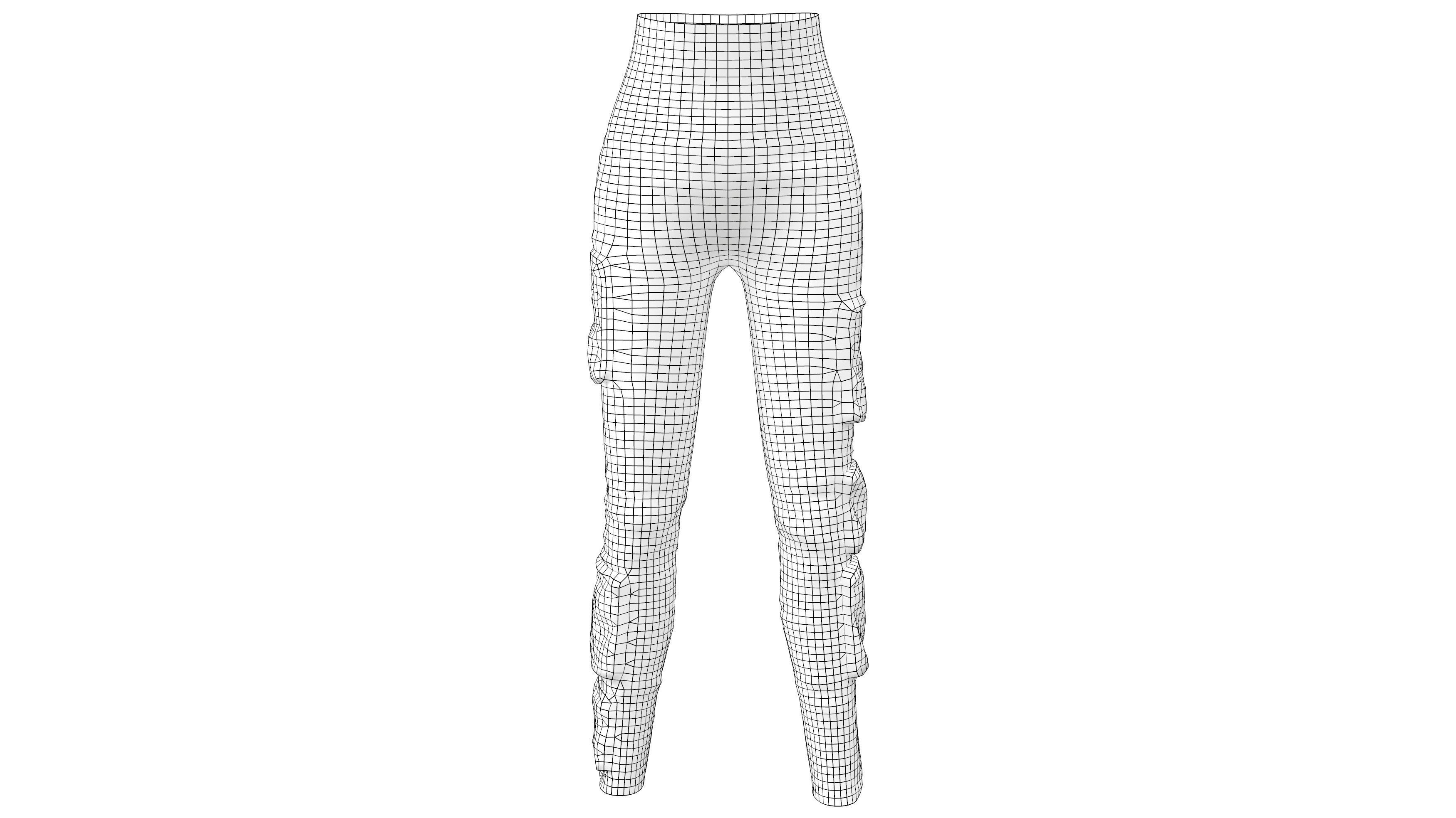Future Pocket Pants Low-poly 3D model_6