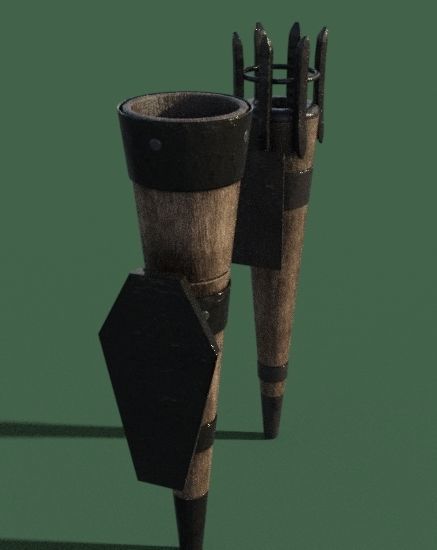 torchs old medieval Low-poly 3D model_4