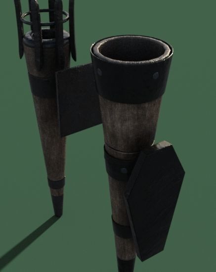 torchs old medieval Low-poly 3D model_3