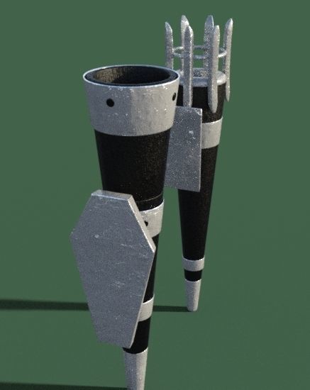 torchs old medieval Low-poly 3D model_5