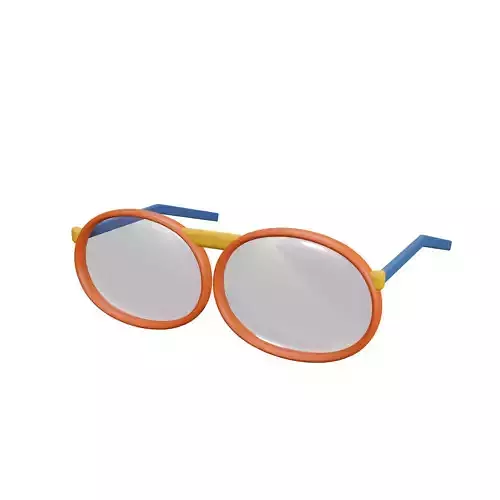 Eyeglasses 3D Model orange and pair of sunglasses