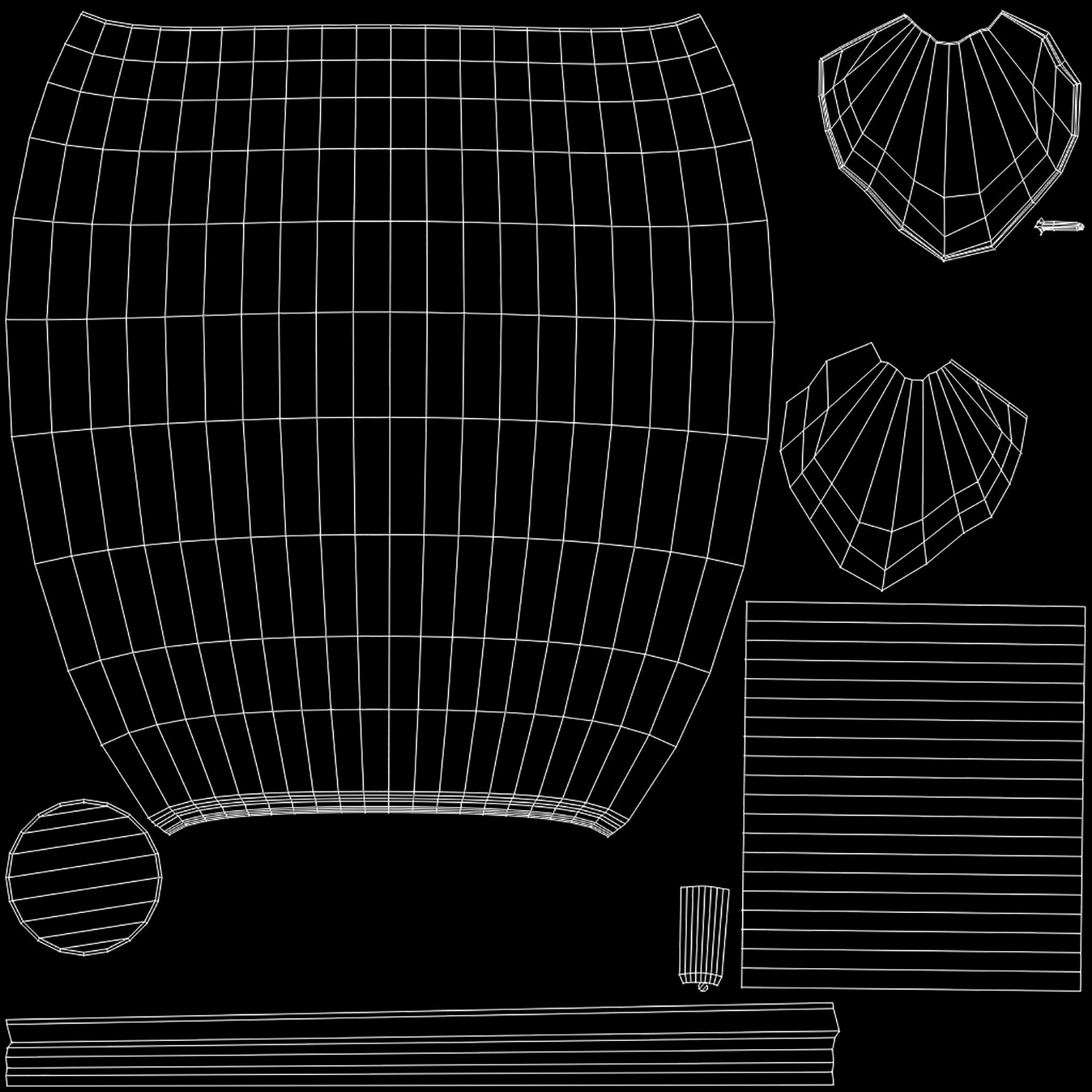 Decorative Vase With Lillies Low-poly 3D model_11