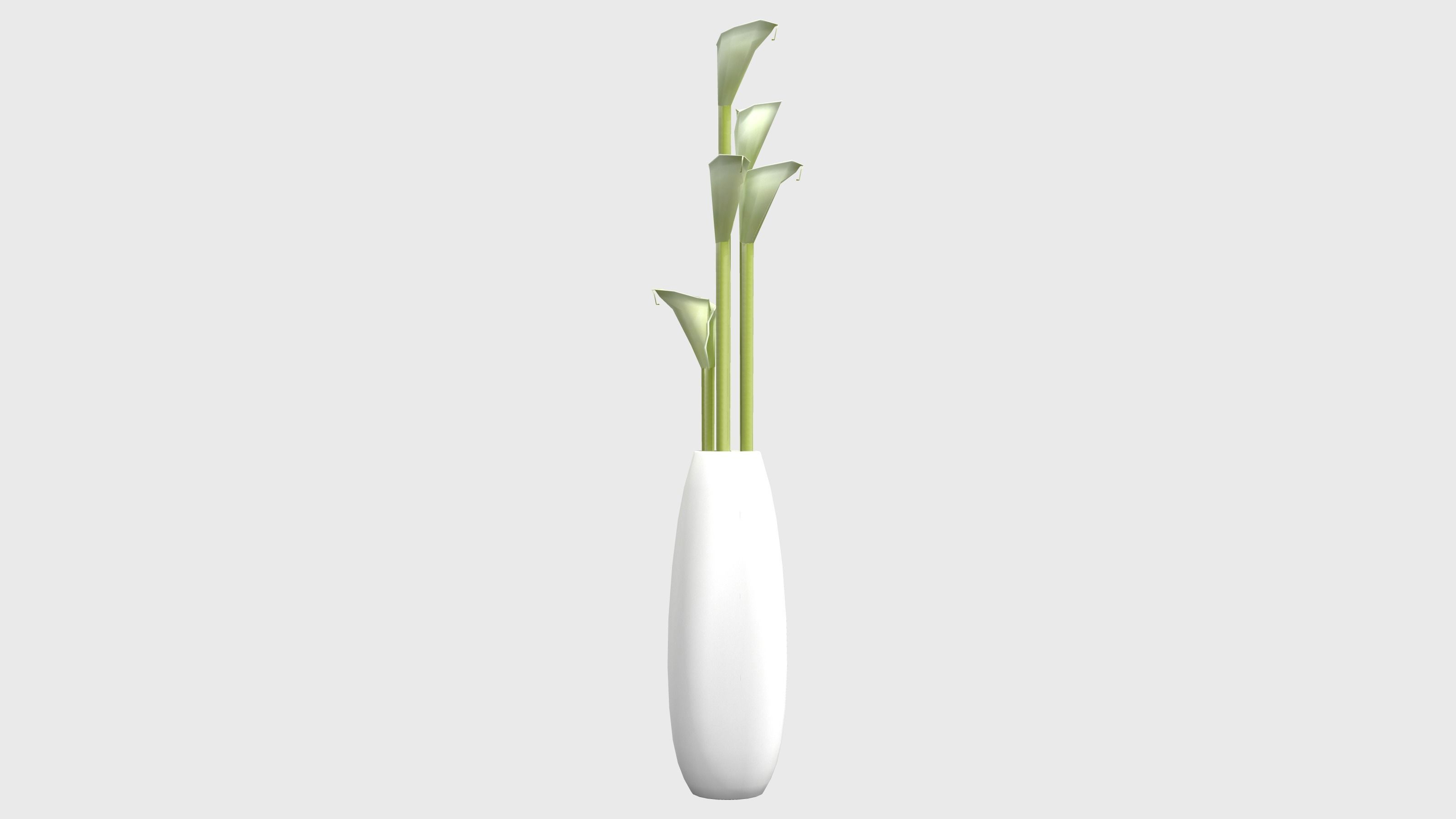 Decorative Vase With Lillies Low-poly 3D model_3