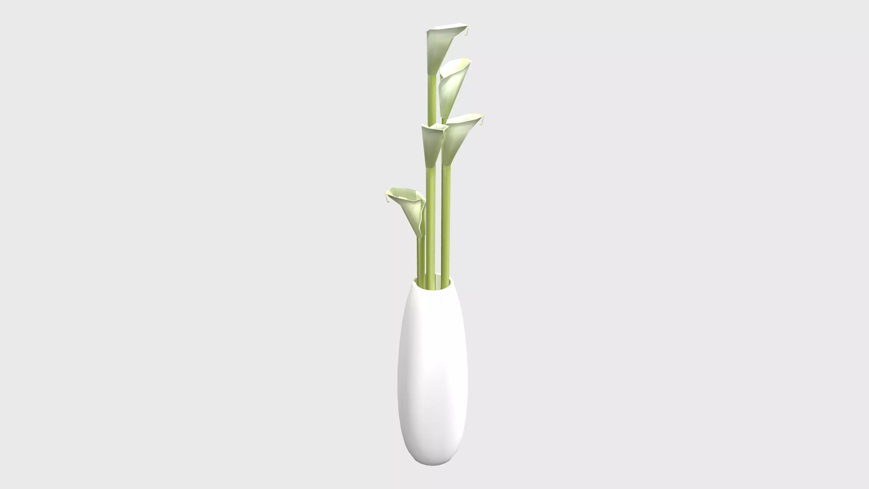 Decorative Vase With Lillies Low-poly 3D model_0
