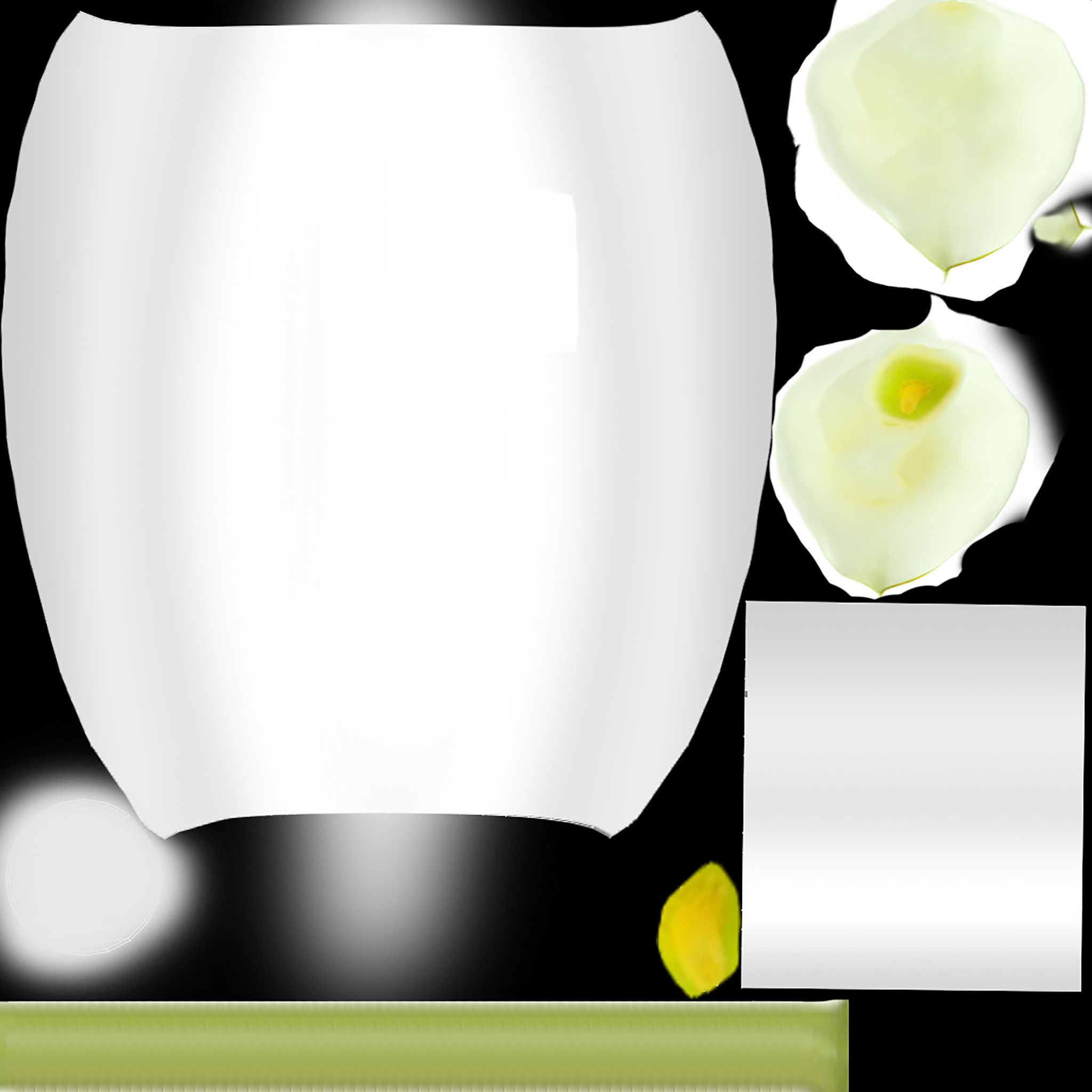 Decorative Vase With Lillies Low-poly 3D model_9