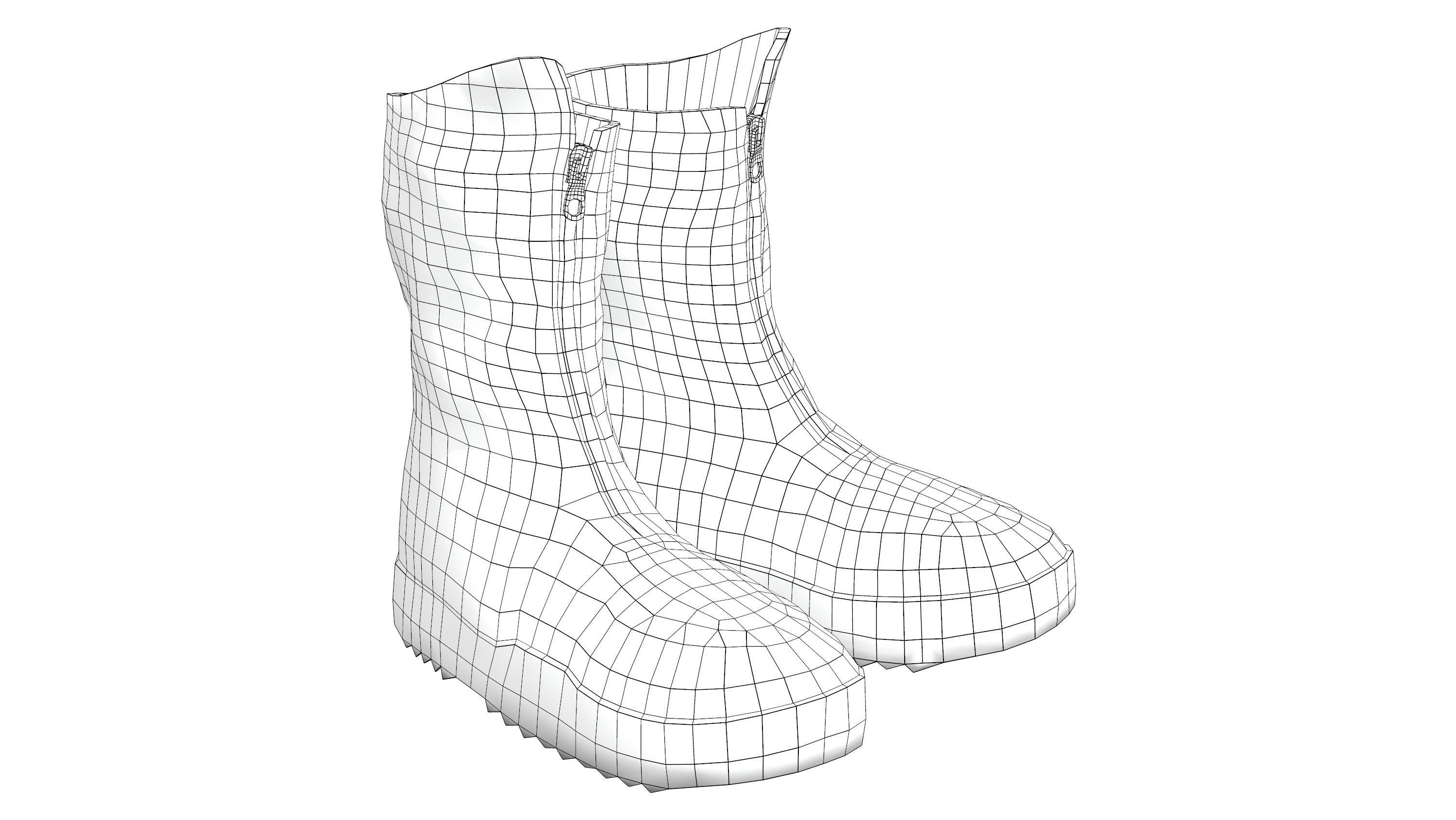 Sand Boots V2 Low-poly 3D model_6