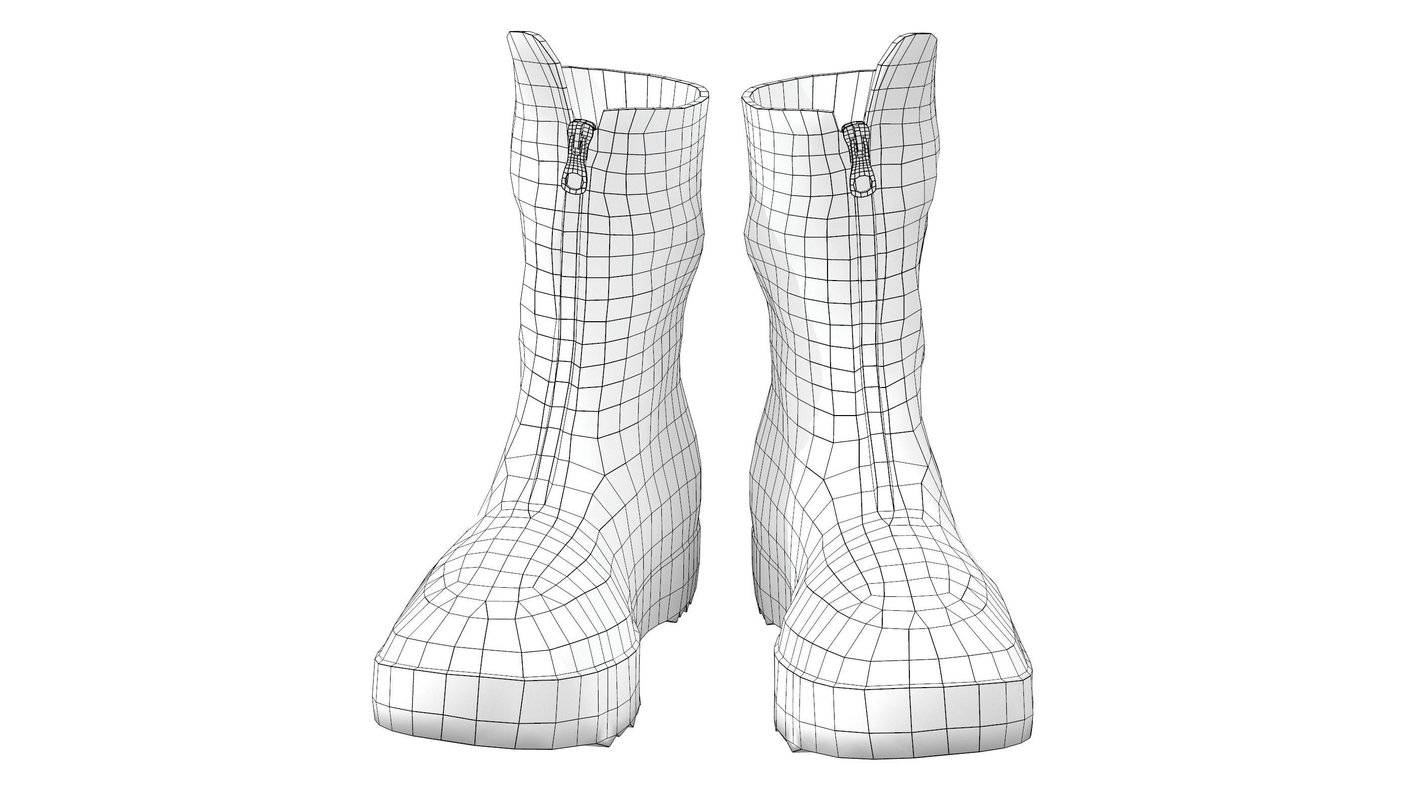 Sand Boots V2 Low-poly 3D model_7