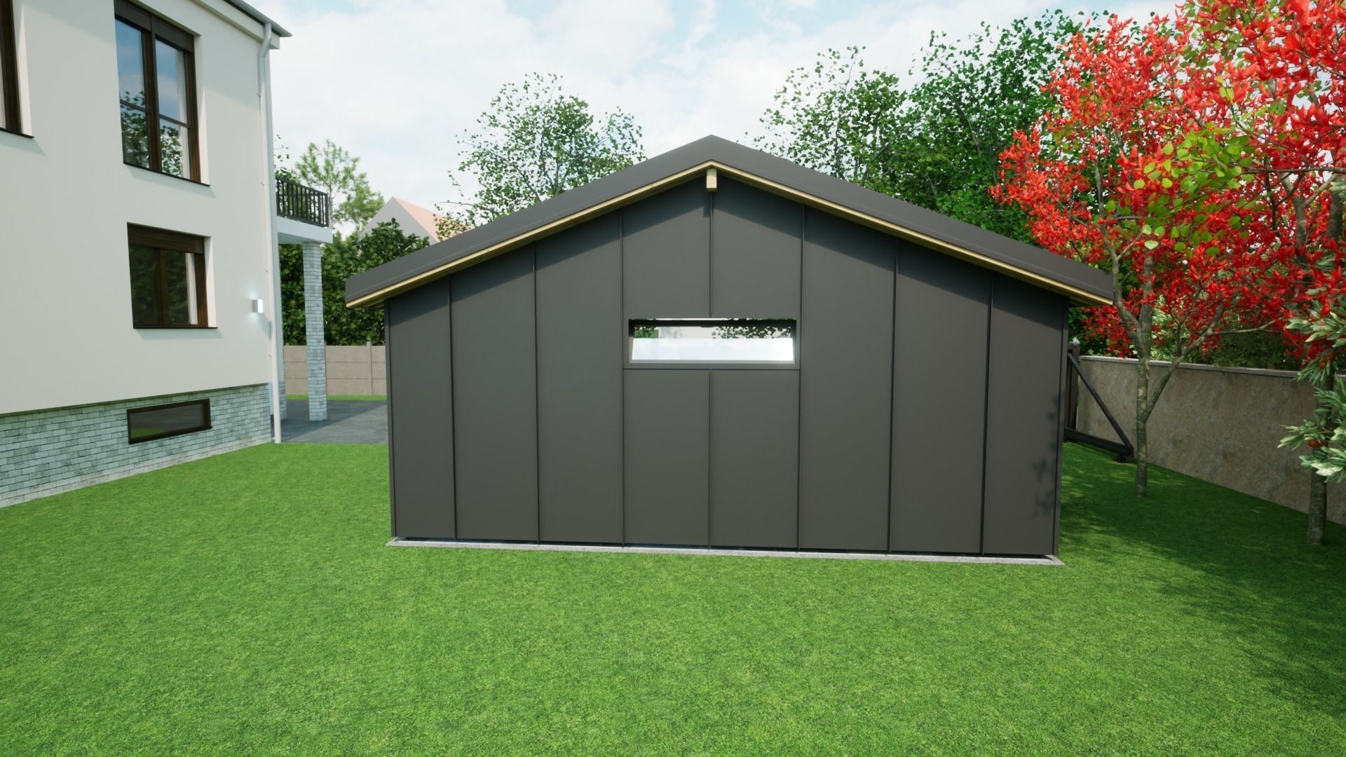 sheet metal wooden carpotr with walls 5x6 m for render and game 3D model_5