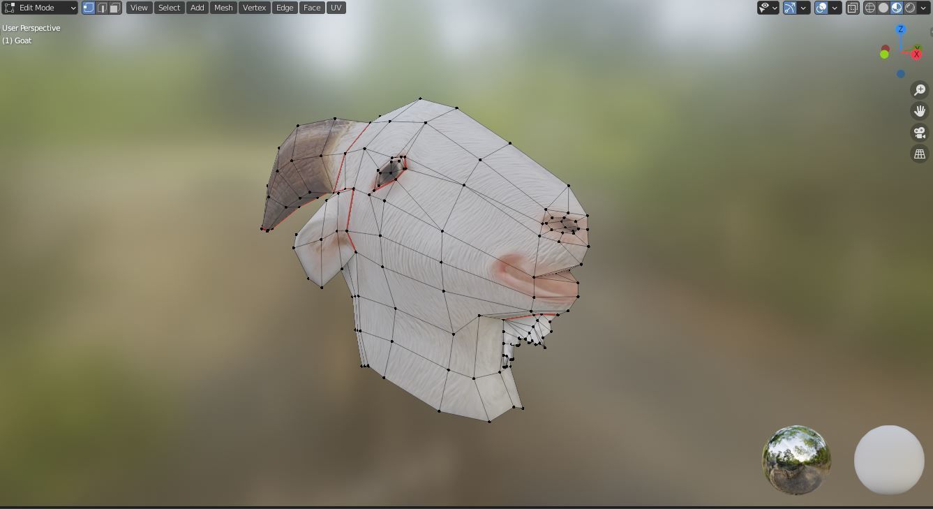 Goat Mask Low-poly 3D model_3