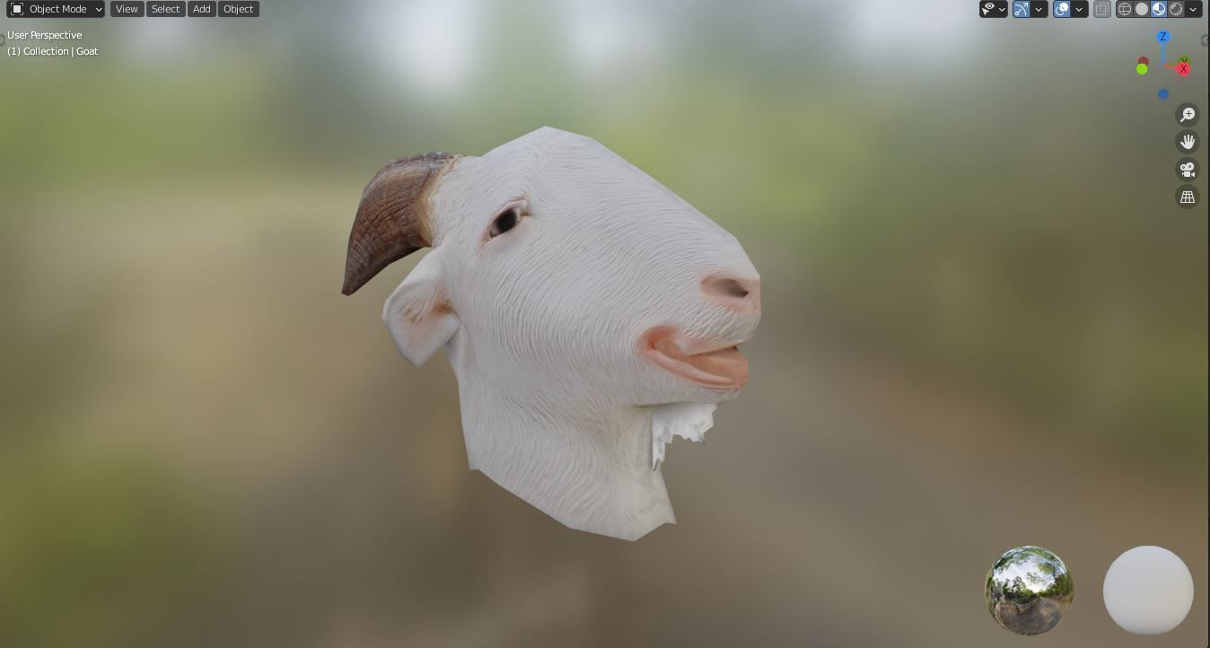 Goat Mask Low-poly 3D model_2