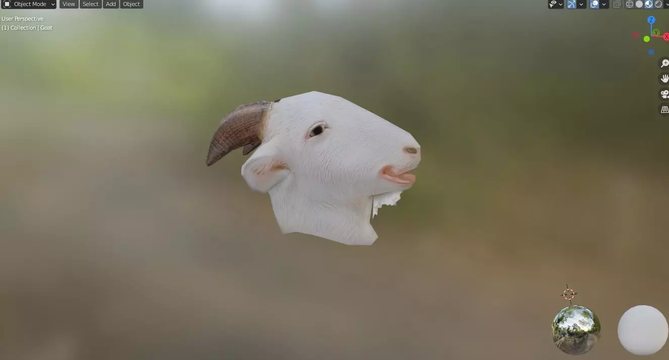 Goat Mask Low-poly 3D model_0