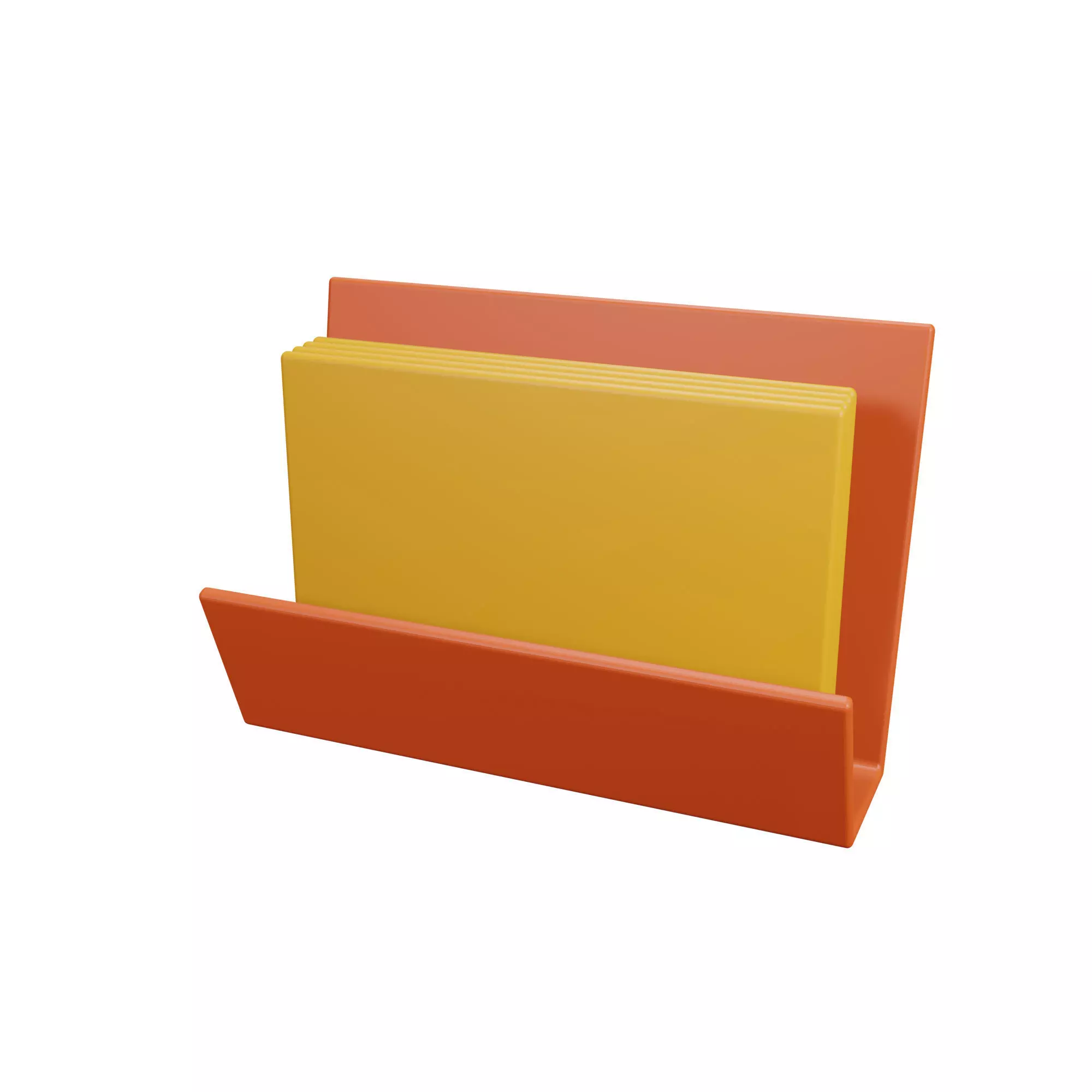 Folder 3D Model orange and business card holder Low-poly 3D model