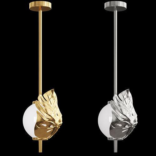 Pendant lamp Gold Monstera Leaf 3D model