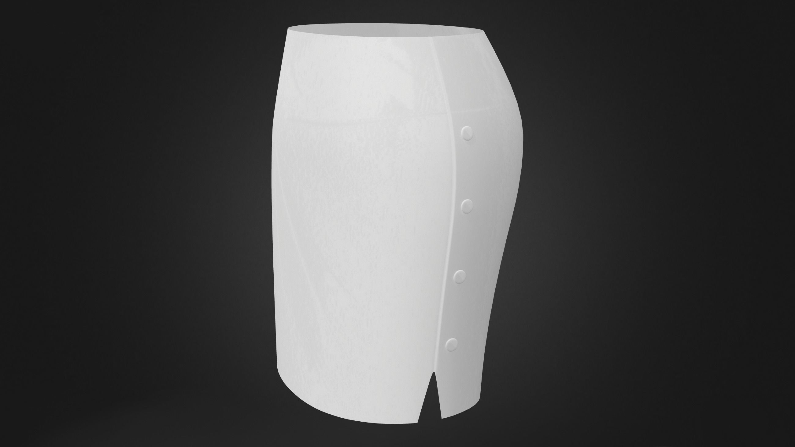 Side Button Up Uniform Skirt Low-poly 3D model_8