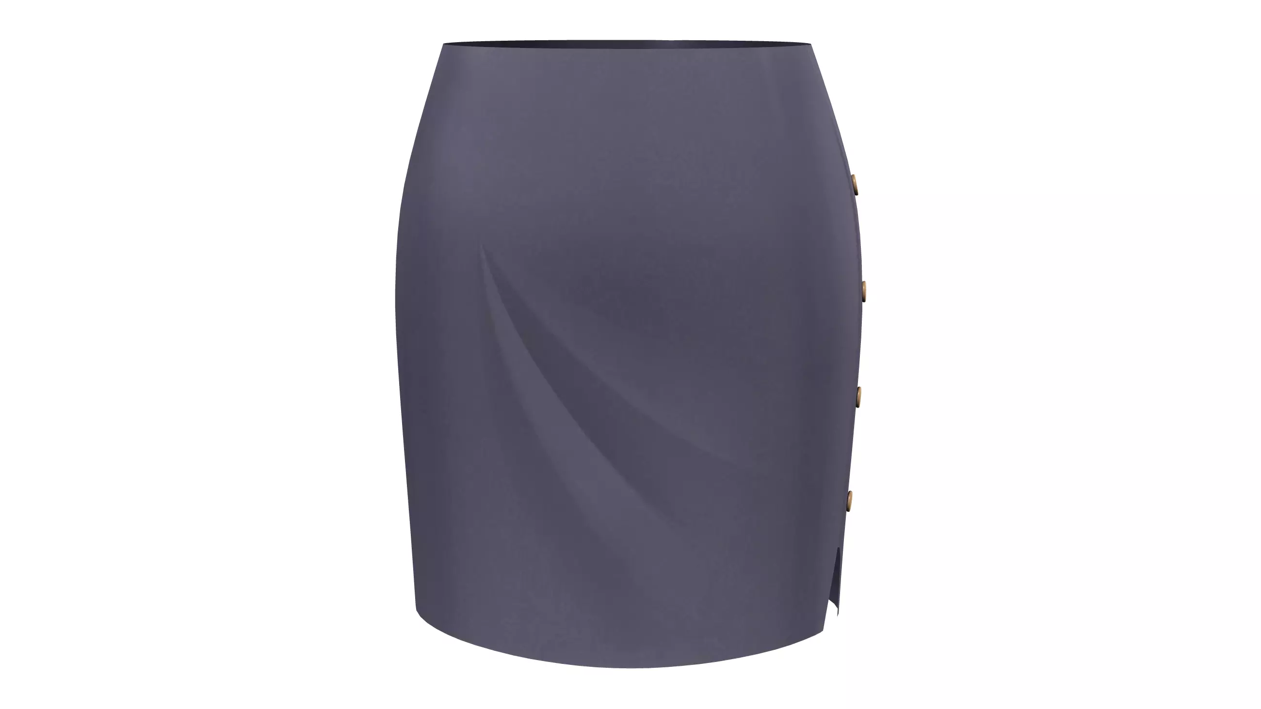Side Button Up Uniform Skirt Low-poly 3D model_0