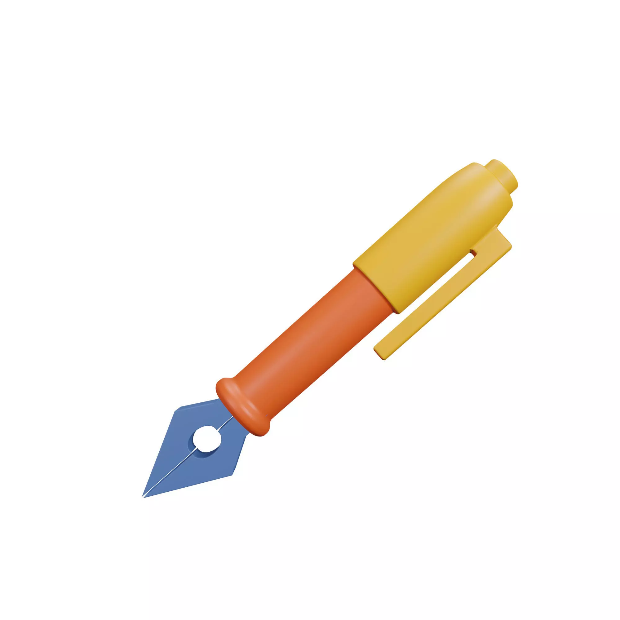 Fountain Pen 3D Model Low-poly 3D model_0