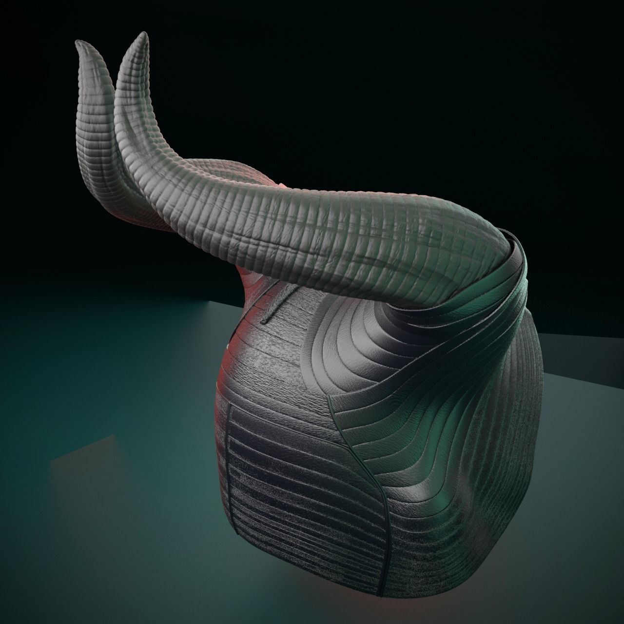 Maleficent 2 Horns Helmet Stl Files 3D Printing Evil Queen 3D print model_6