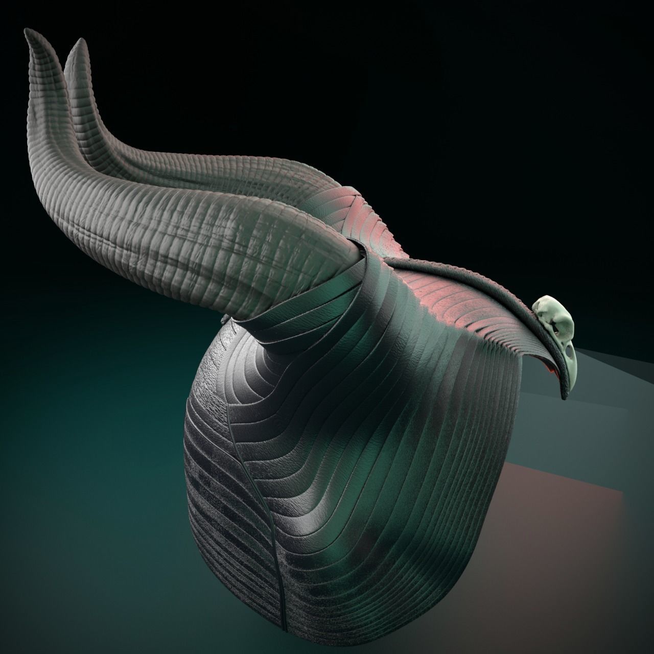 Maleficent 2 Horns Helmet Stl Files 3D Printing Evil Queen 3D print model_5