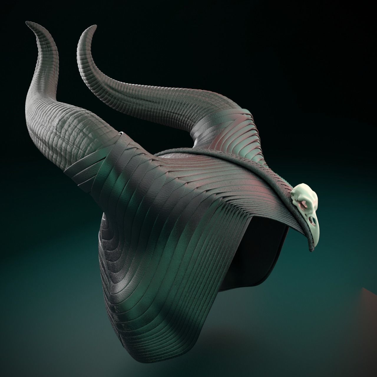 Maleficent 2 Horns Helmet Stl Files 3D Printing Evil Queen 3D print model_4