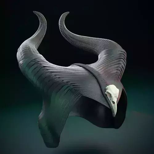 Maleficent 2 Horns Helmet Stl Files 3D Printing Evil Queen 3D print model