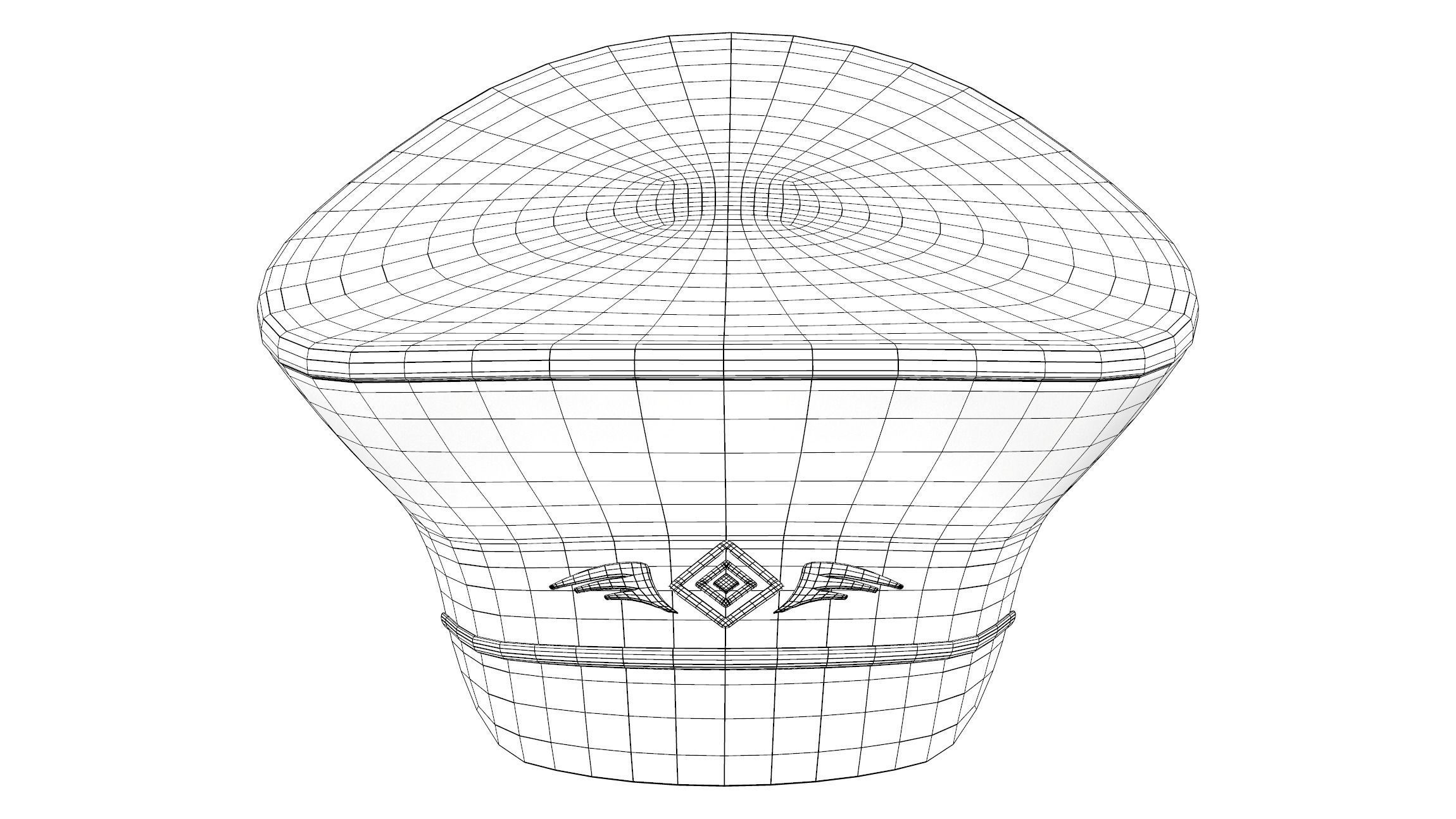 Army Uniform Hat Low-poly 3D model_7