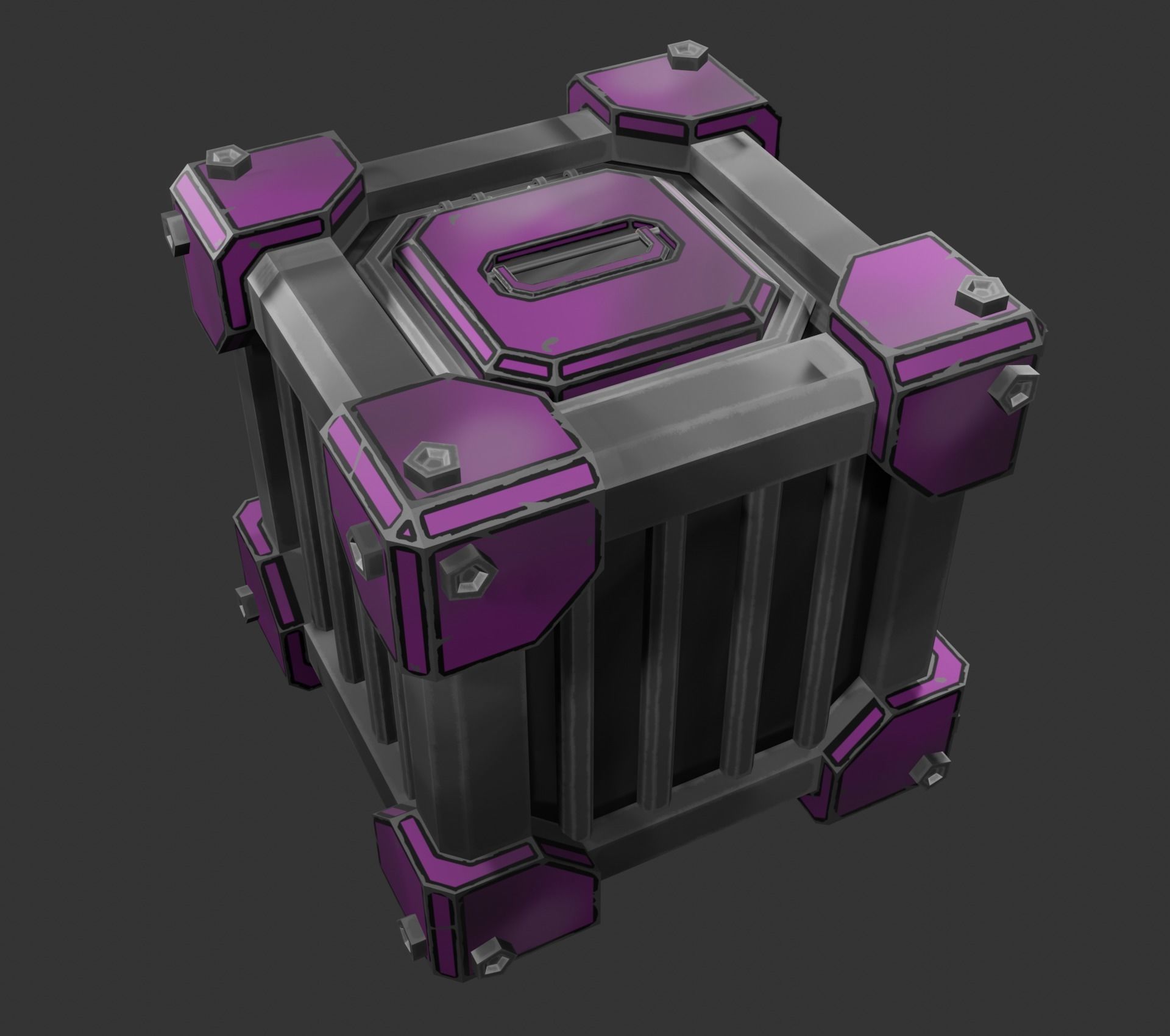 Sci-fi crate Low-poly 3D model_5