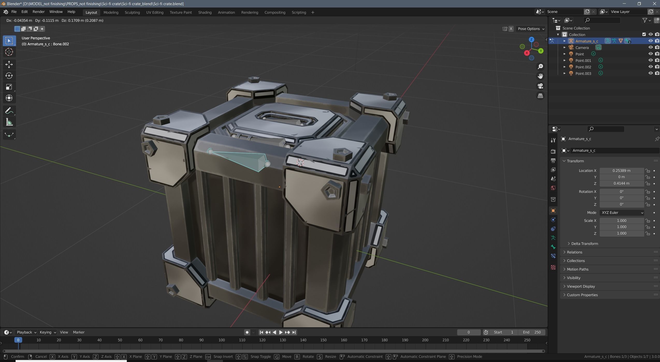 Sci-fi crate Low-poly 3D model_14