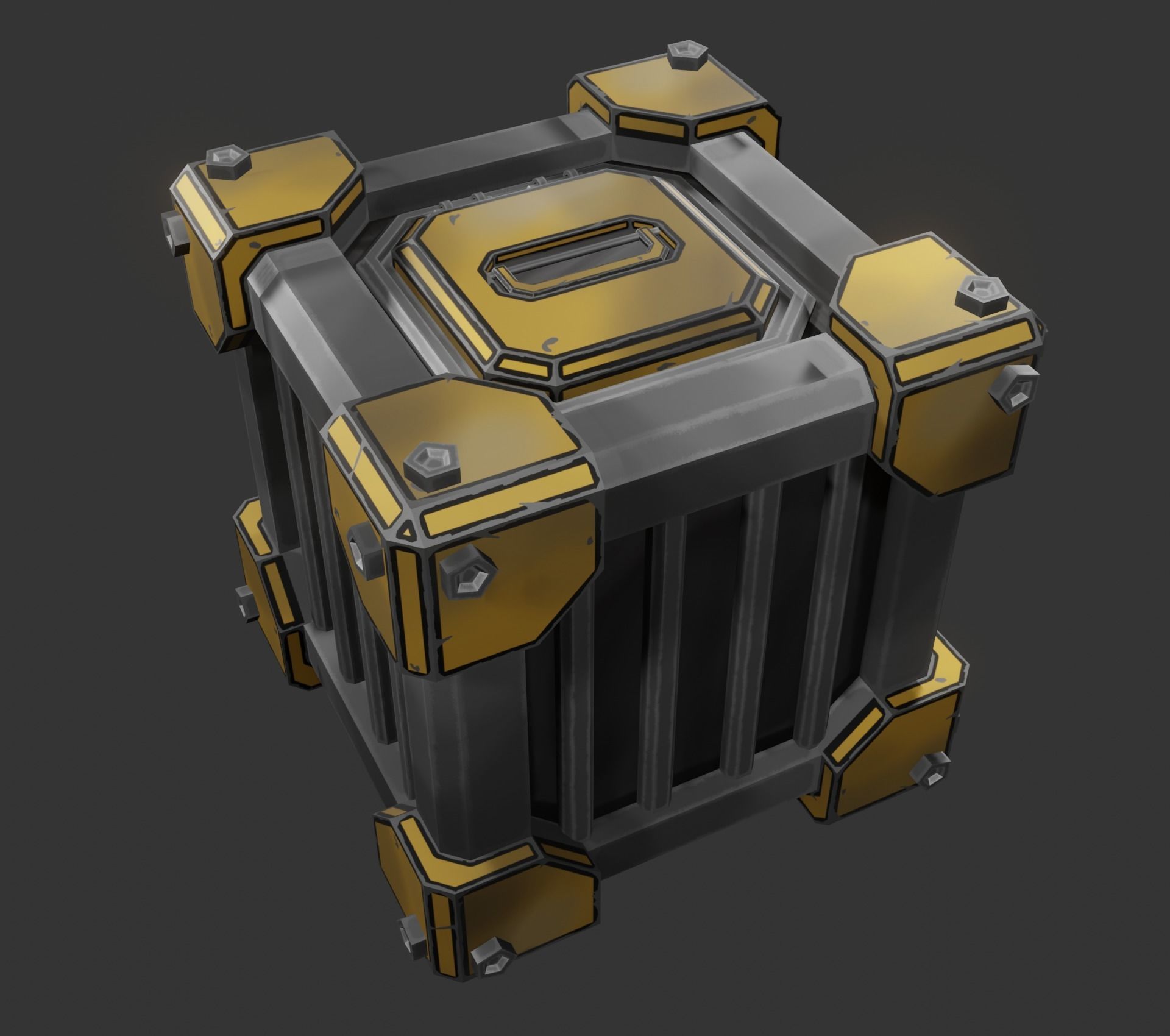 Sci-fi crate Low-poly 3D model_4